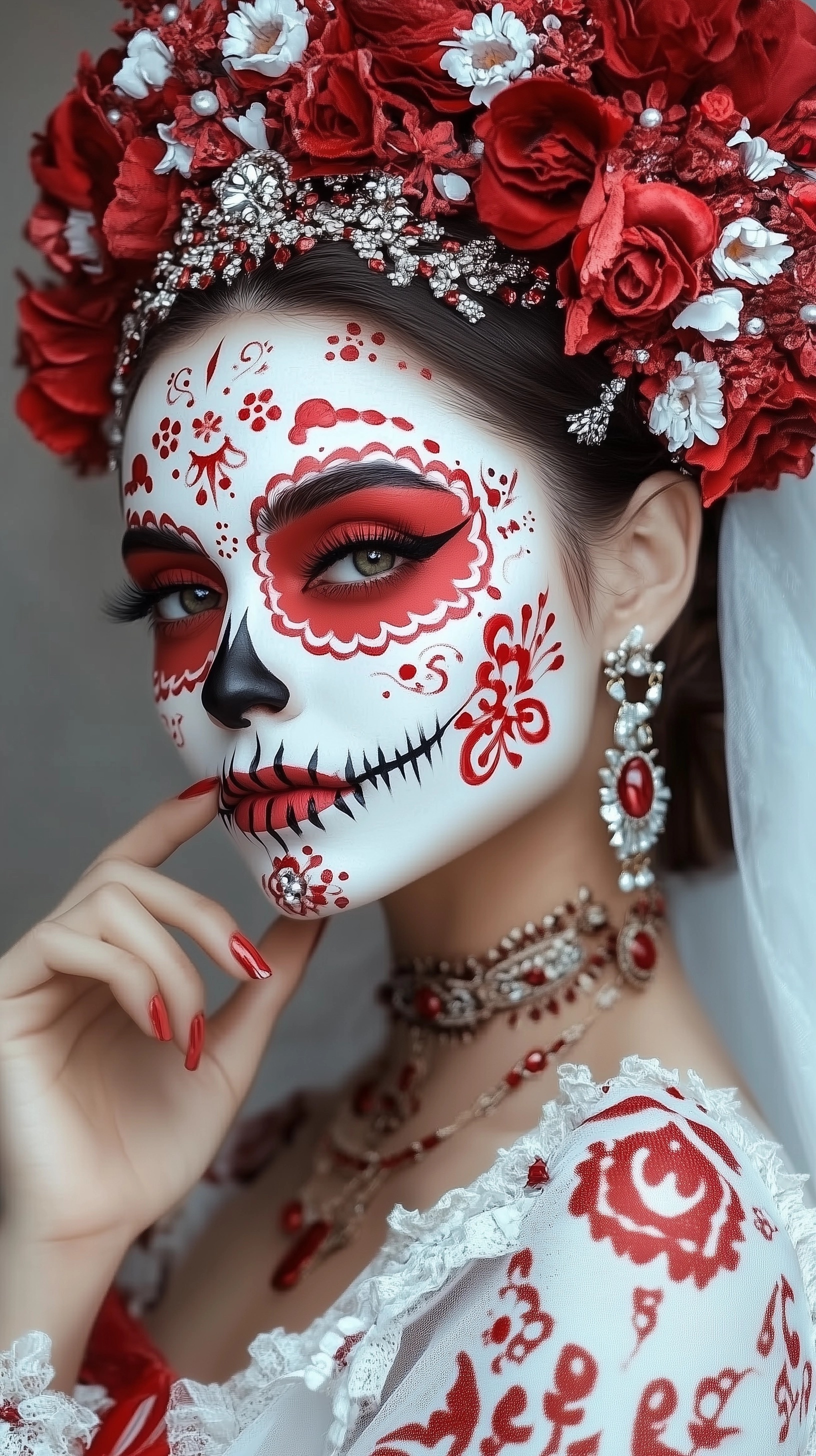 Stunning Dia de los Muertos Skull Makeup Art