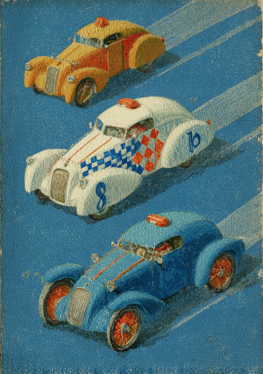 Vintage Race Cars: Thrilling Art for Young Speedsters