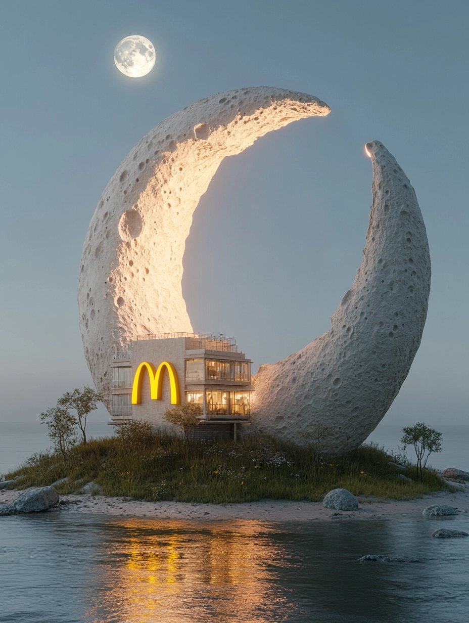 Moon-Shaped Hotel on a Serene Island Escape