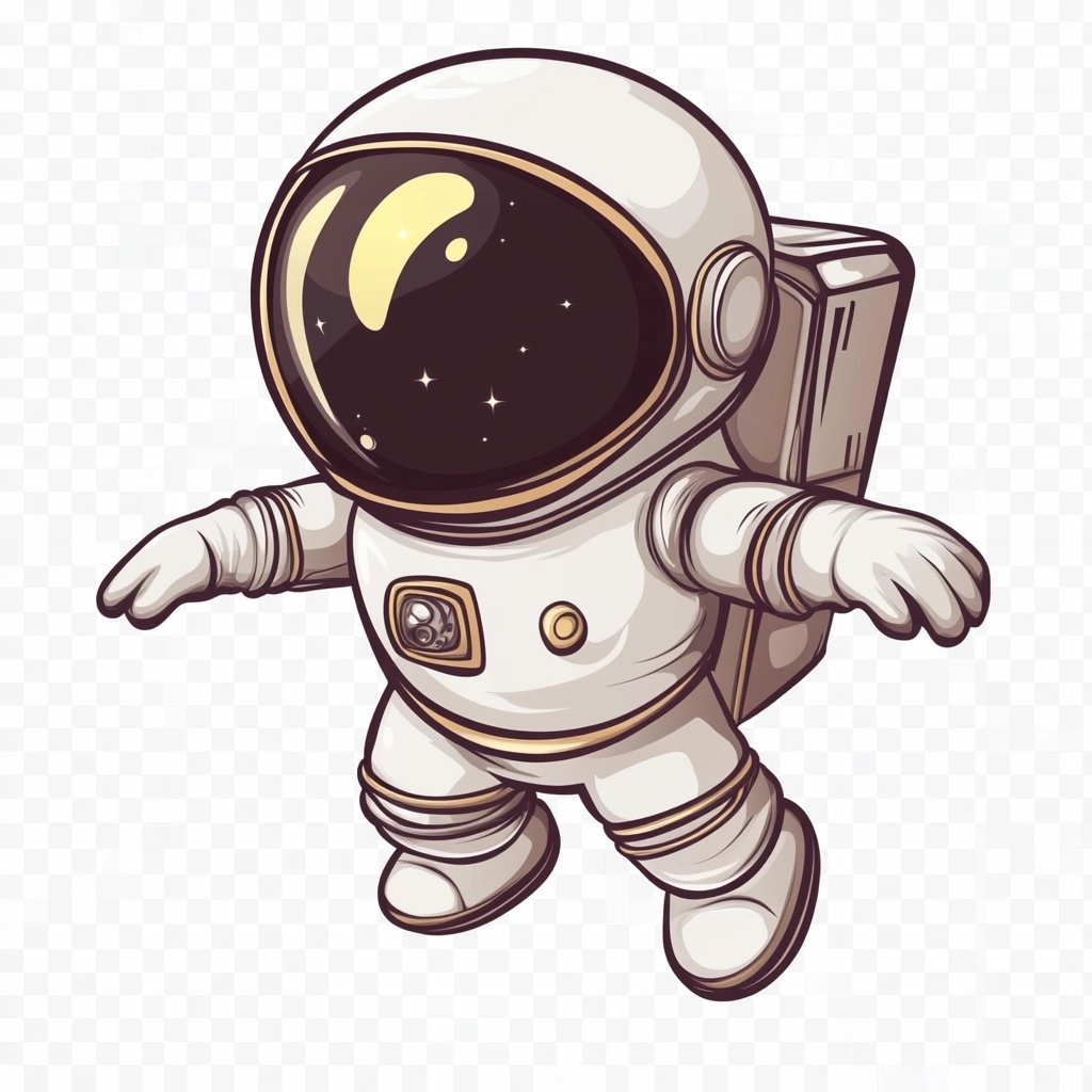 Playful Astronaut: Modern Vector Art Design