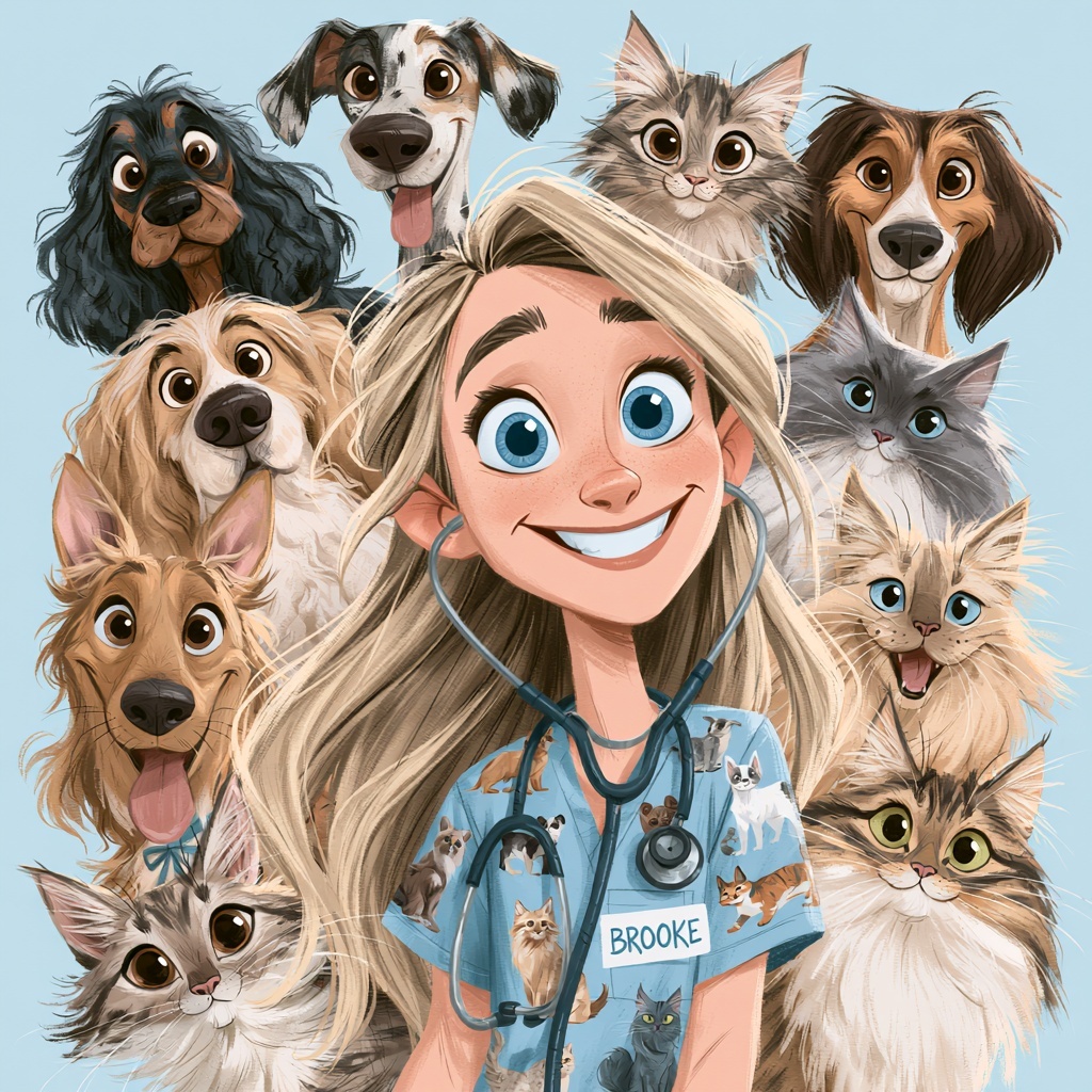 Cheerful Nurse Brooke: Caring with Love and Pets