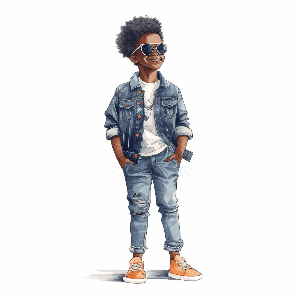 Modern Black Boy in Procreate Style