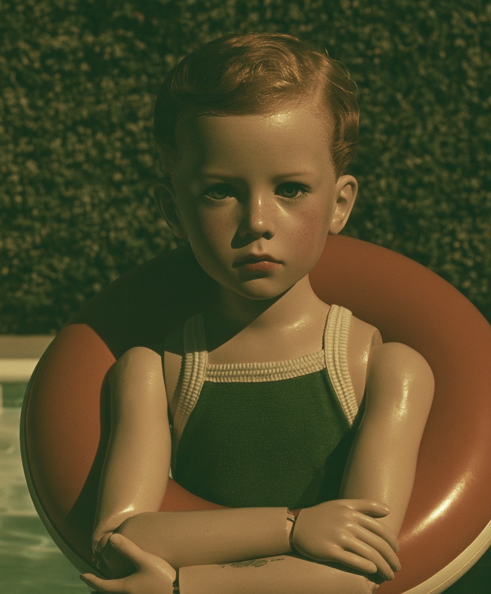 Retro Pool Boy: Iconic 70s Mannequin Art