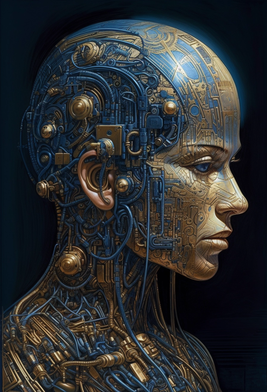 Intricate Robot Woman Head by Gillian N. Aaron