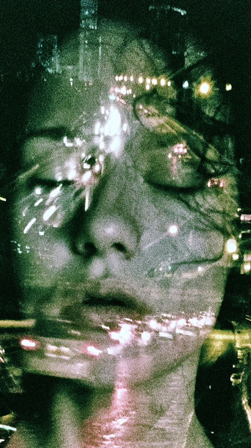 Melancholic Cyberpunk Night: Urban Light Trails