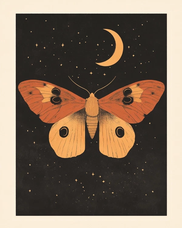 Minimalist Moth Night Poster Design