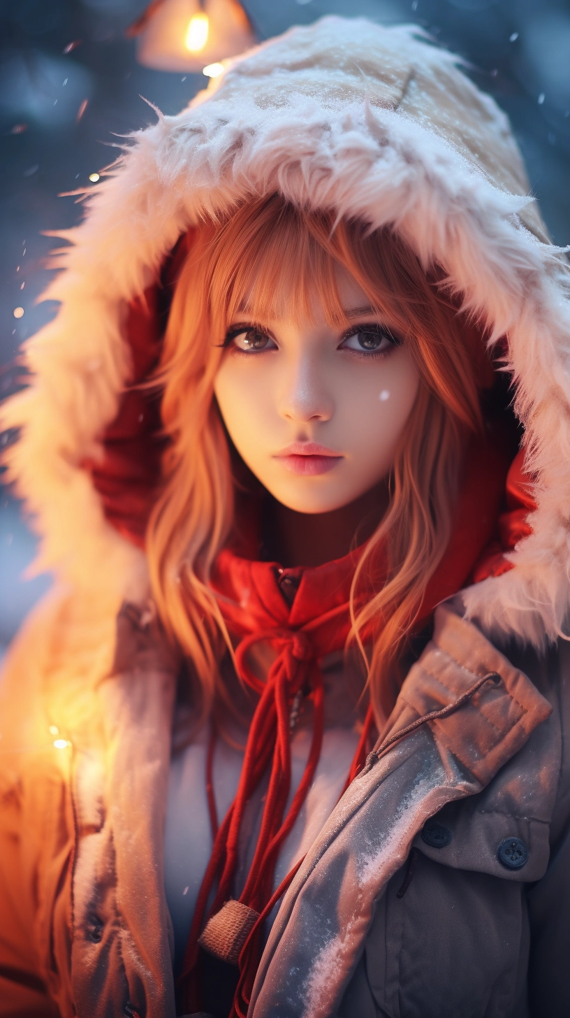 Cinematic Winter Cosplay: Exquisite Anime Style with a Beautiful Girl in a Hagane no Renkinjutsushi Costume