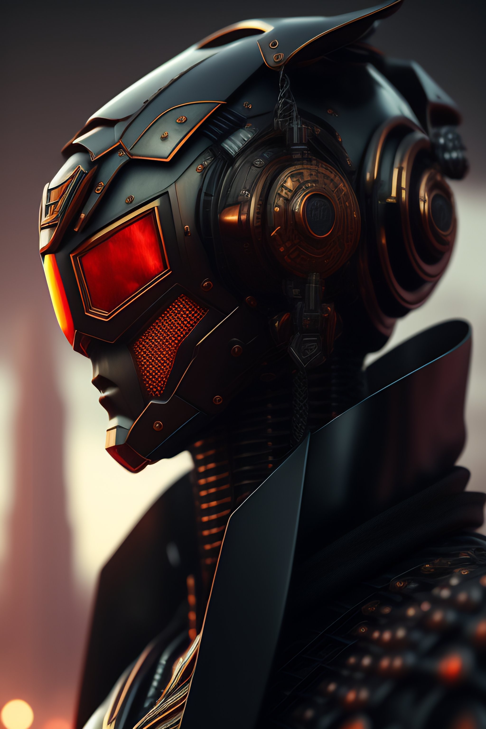 Rusty Clockwork Cyberpunk: Dark & Detailed