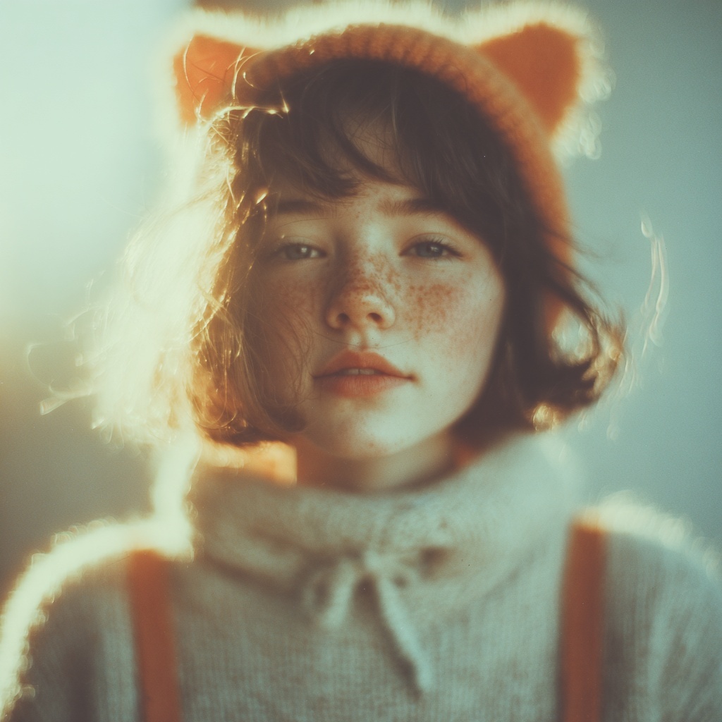 Adorable Girl with Cat Ears – Trendy Style Awaits!
