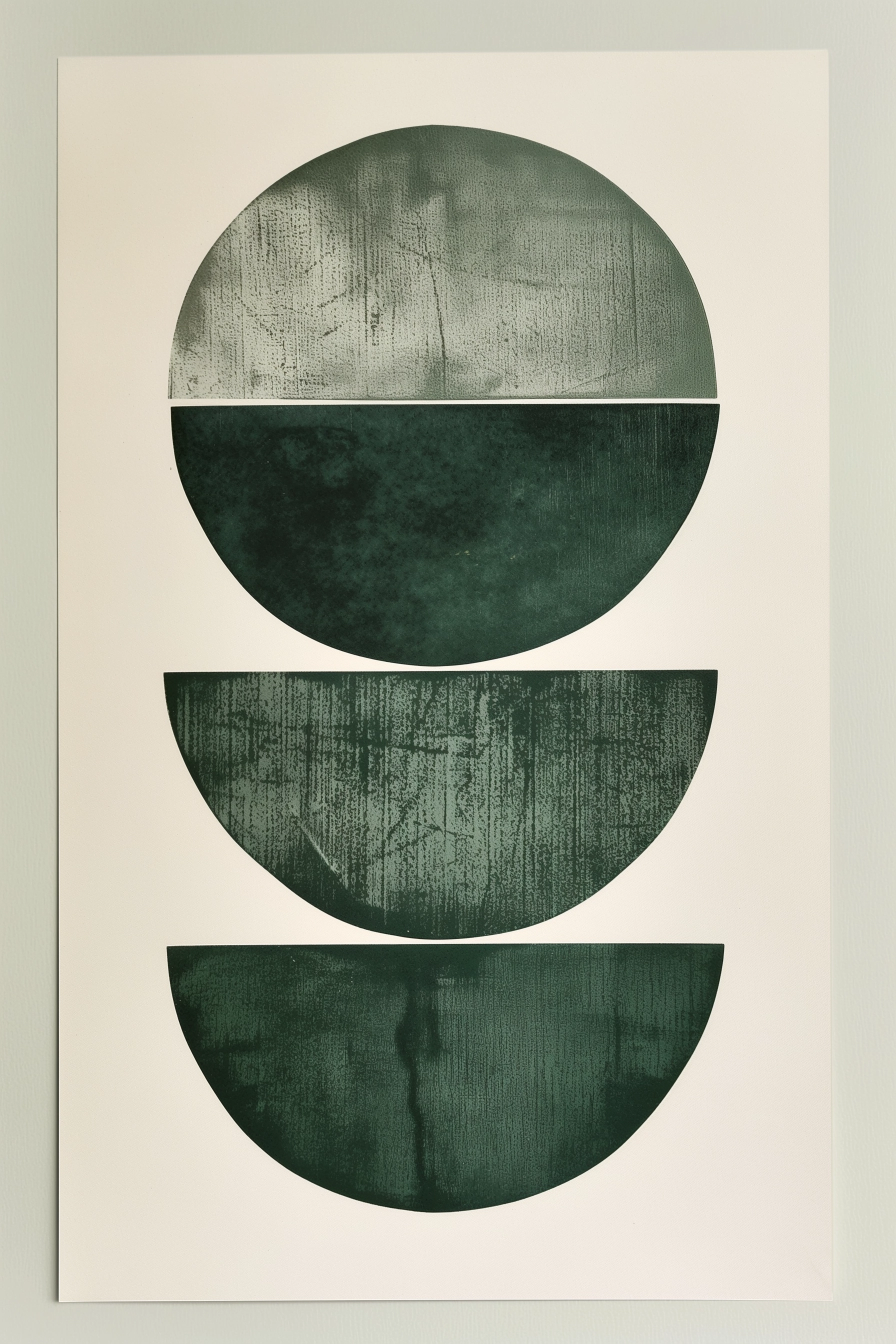 Emerald Green Boho Minimalist Half Circles Poster Set