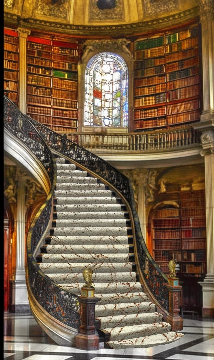 Stunning Oil Painting of Trinity College Library