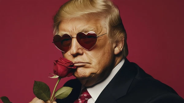 Vibrant Portrait of Donald T with Heart Sunglasses