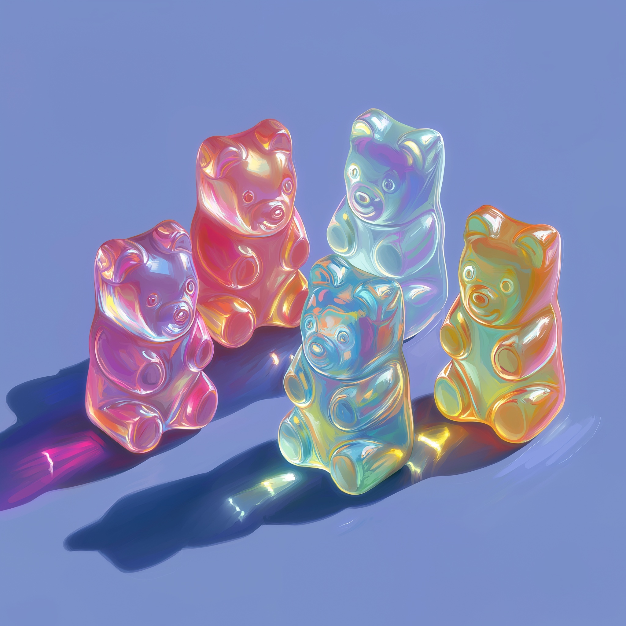 Pastel Gummy Bears: A Sweet Painterly Delight