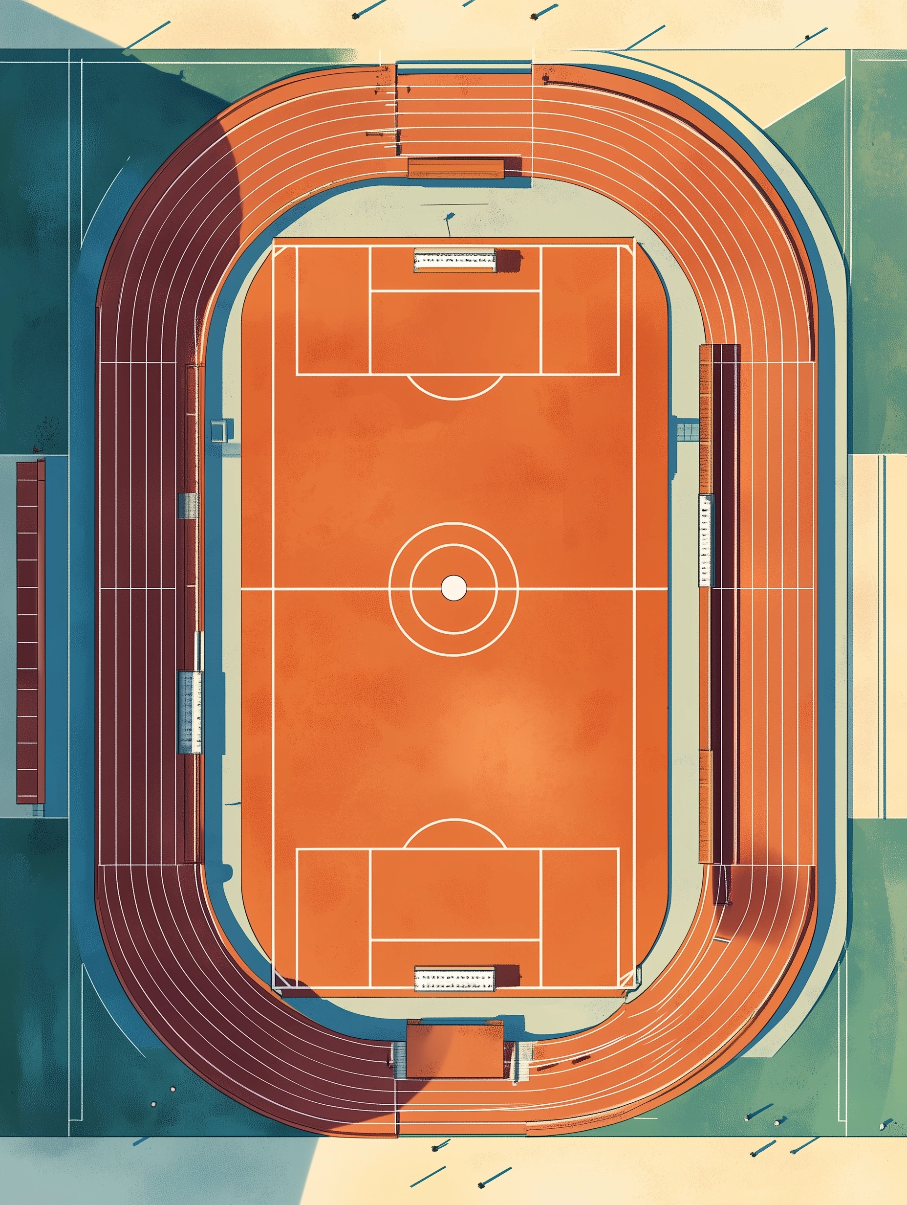 Interactive 2D Football Pitch & Track Illustration