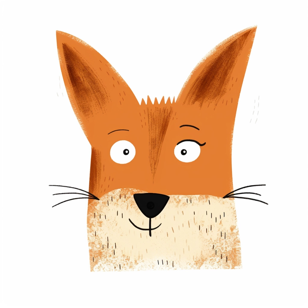 Playful Aged Fox Cartoon: Whimsical Nursery Wall Art