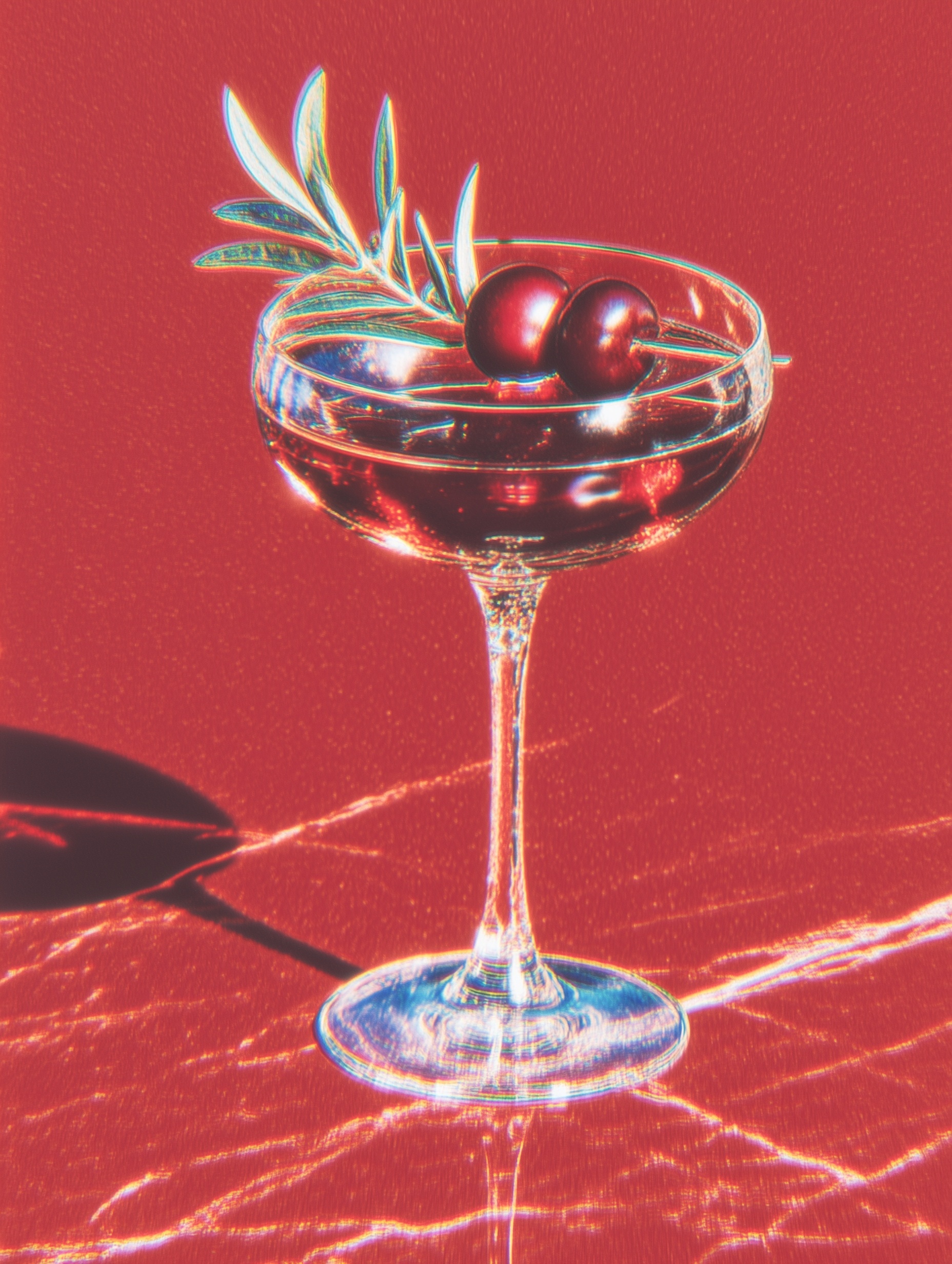 Elegant Cocktail Glass on Dark Marble