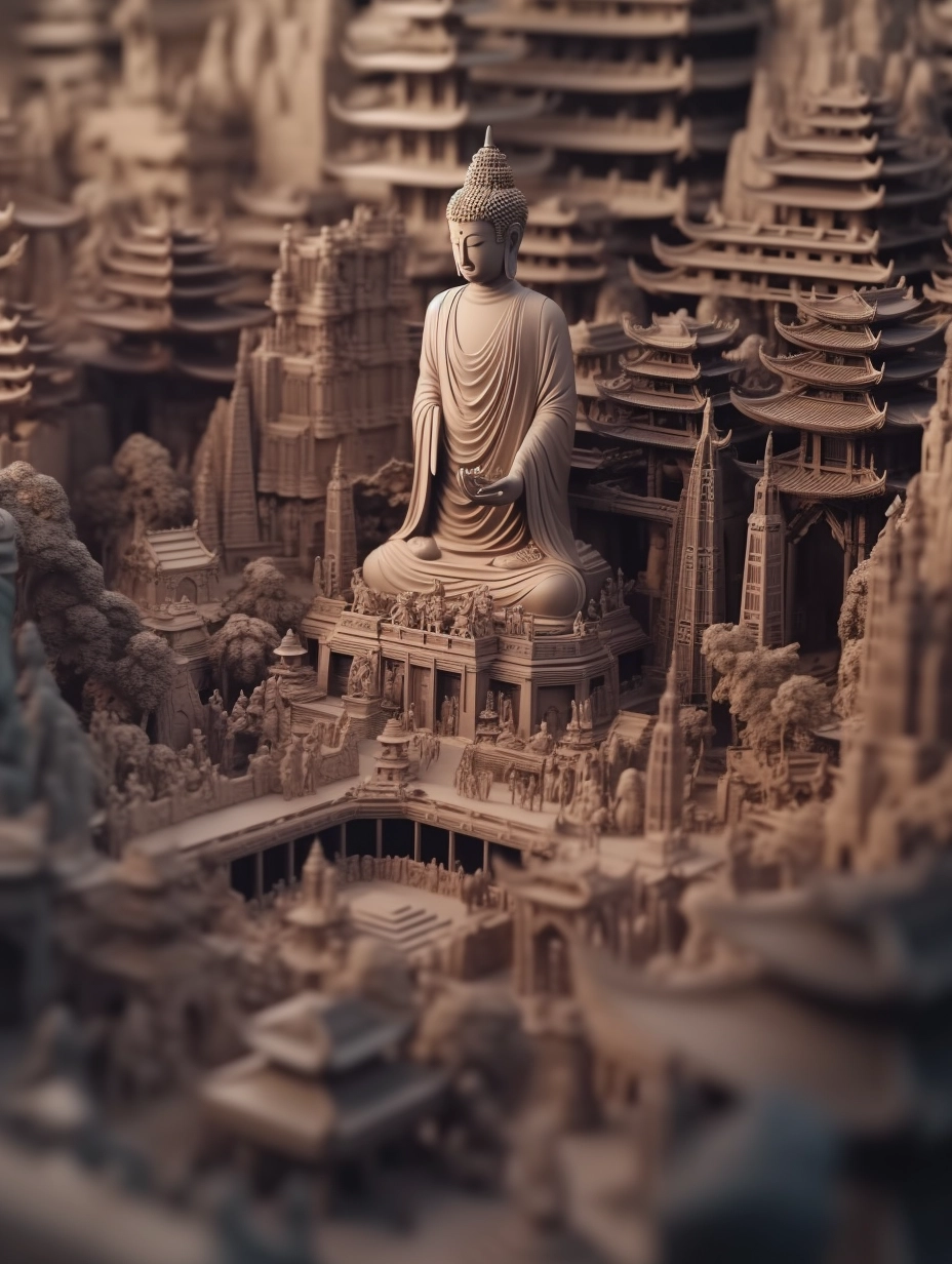 Miniature Clay World: Lingshan Buddha in 3D