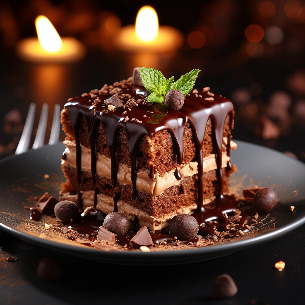 Indulge guilt-free with our Low-Calorie, High-Res 8K HD Chocolate Cake