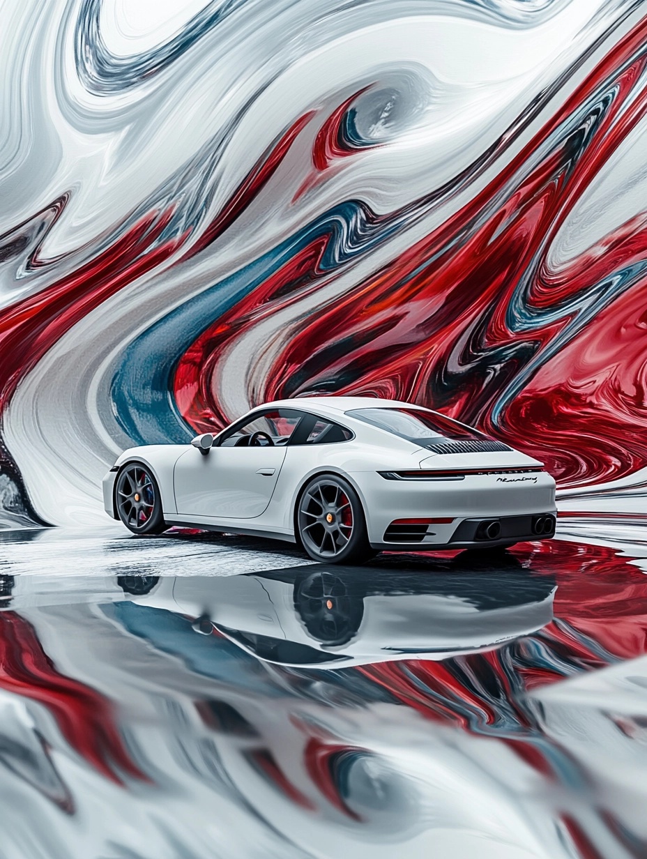 Dynamic Porsche: Modern Art and Speed Unleashed