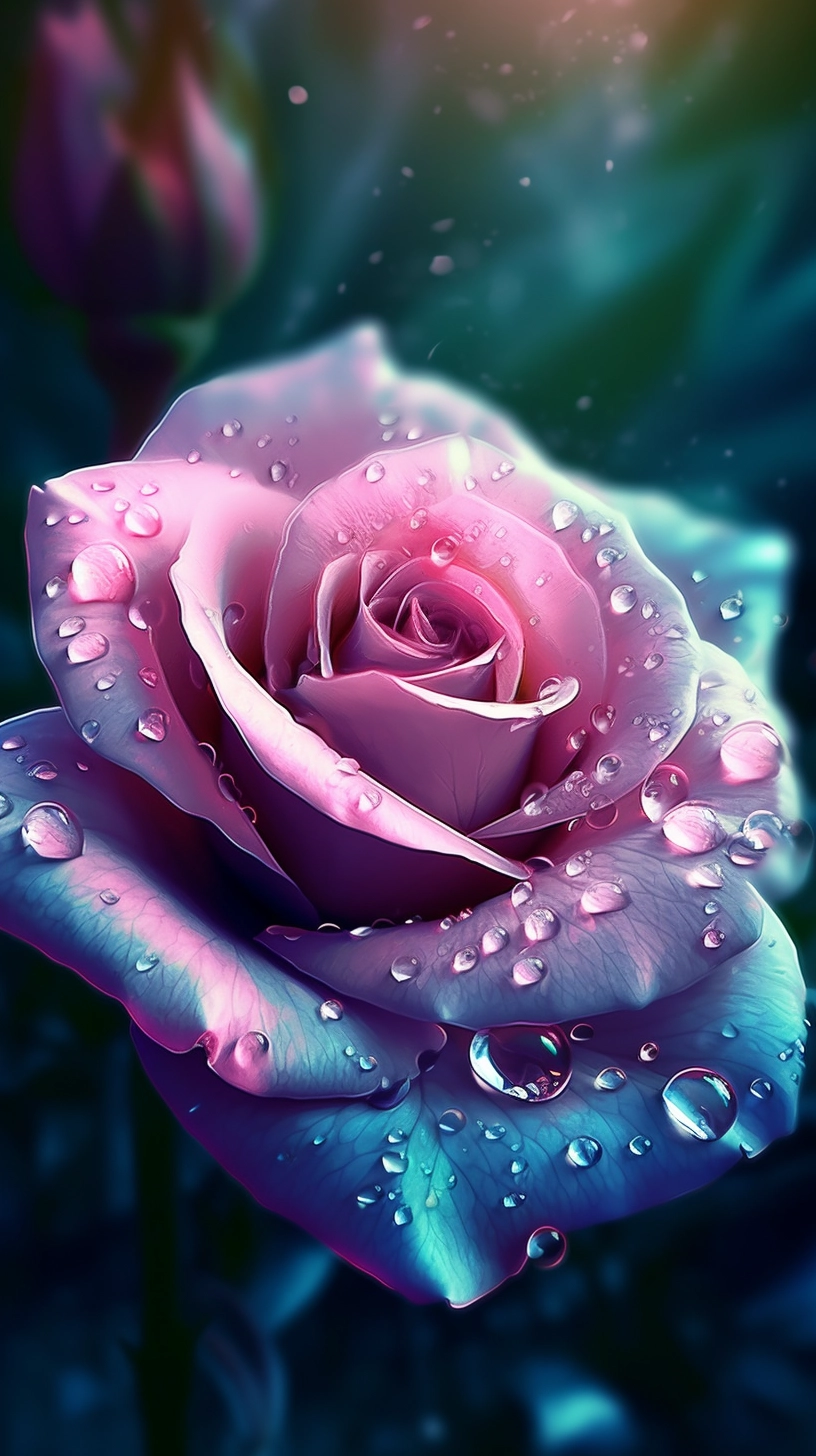 Realistic Rose Water Drop Wallpaper - Delicate & Intricate