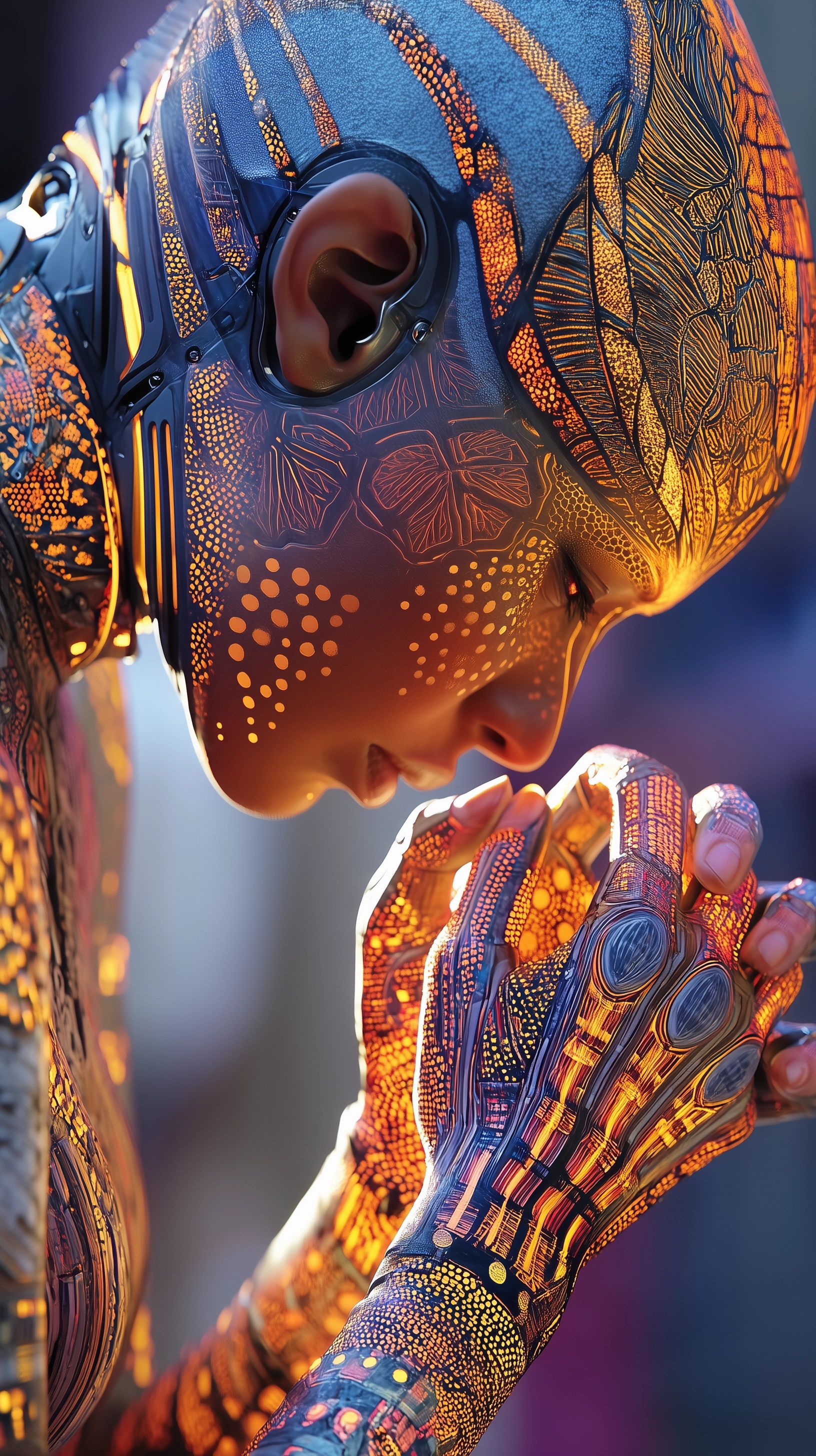 Futuristic Tattoo Rituals: UV Ink & Robotics