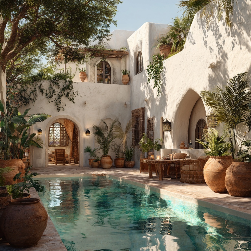 Serene Moroccan-Inspired Home with Lush Greens