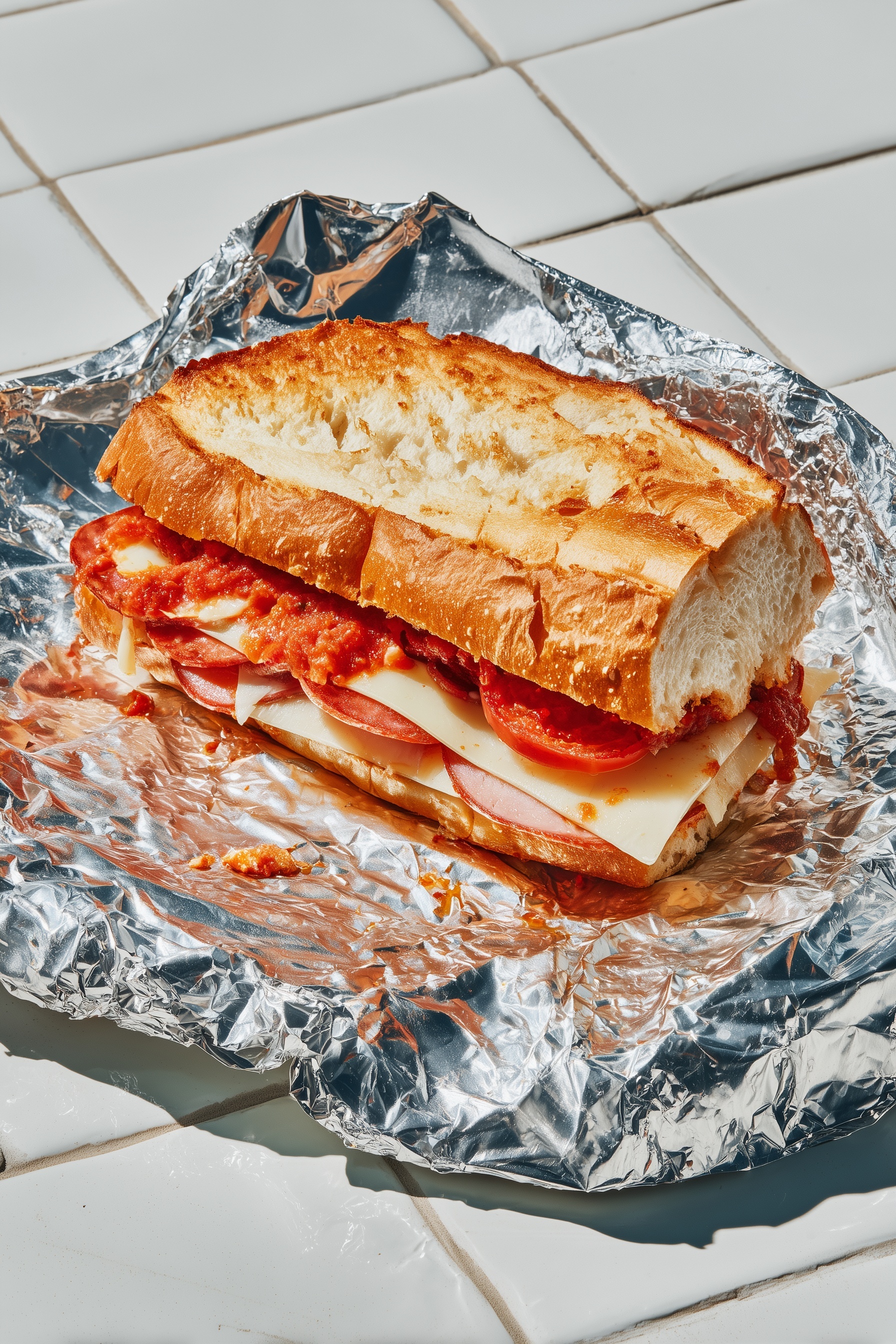 Irresistible Italian Sandwich in Foil Wrap