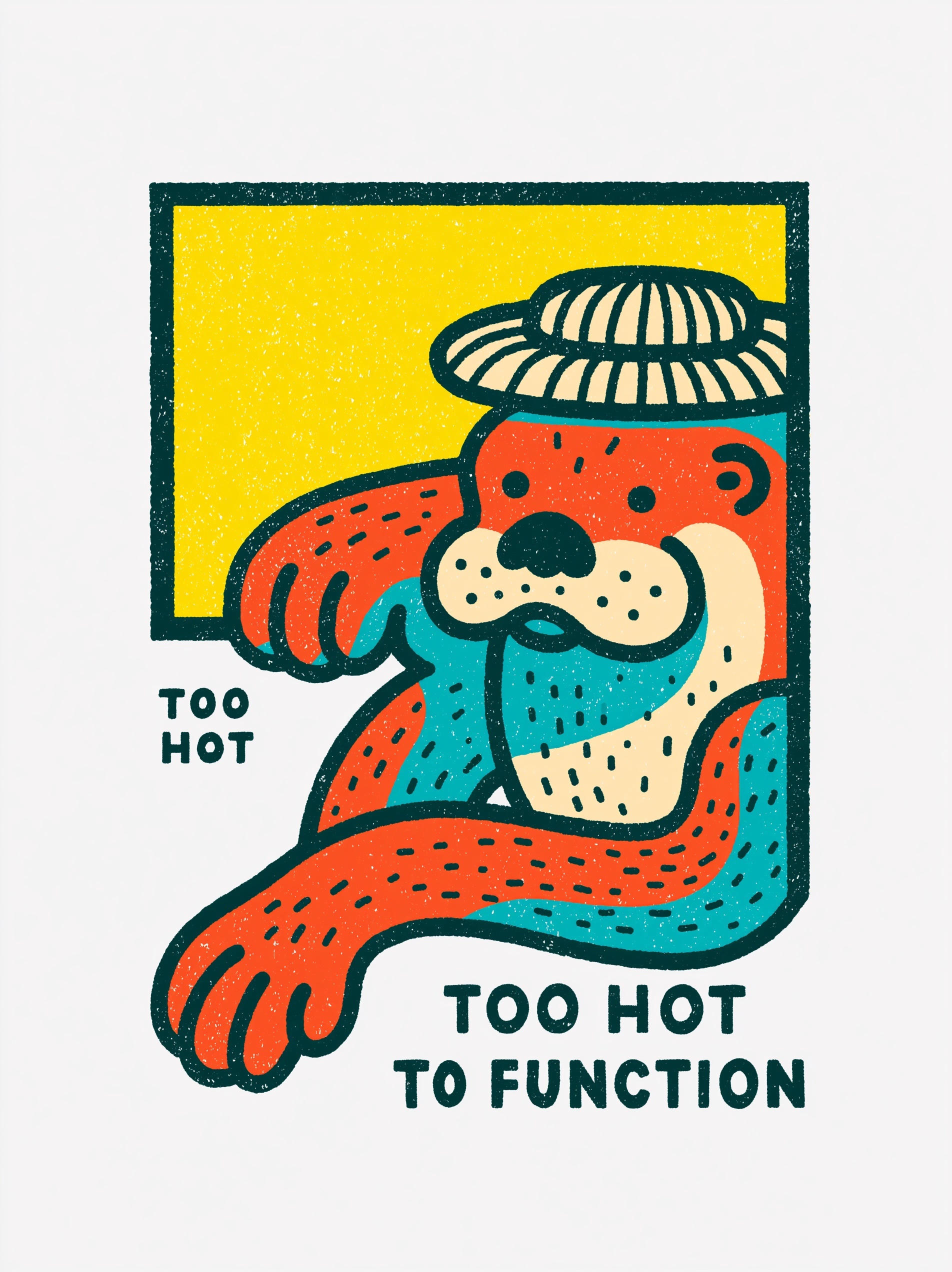 Too Hot to Function: Retro Otter Poster Design