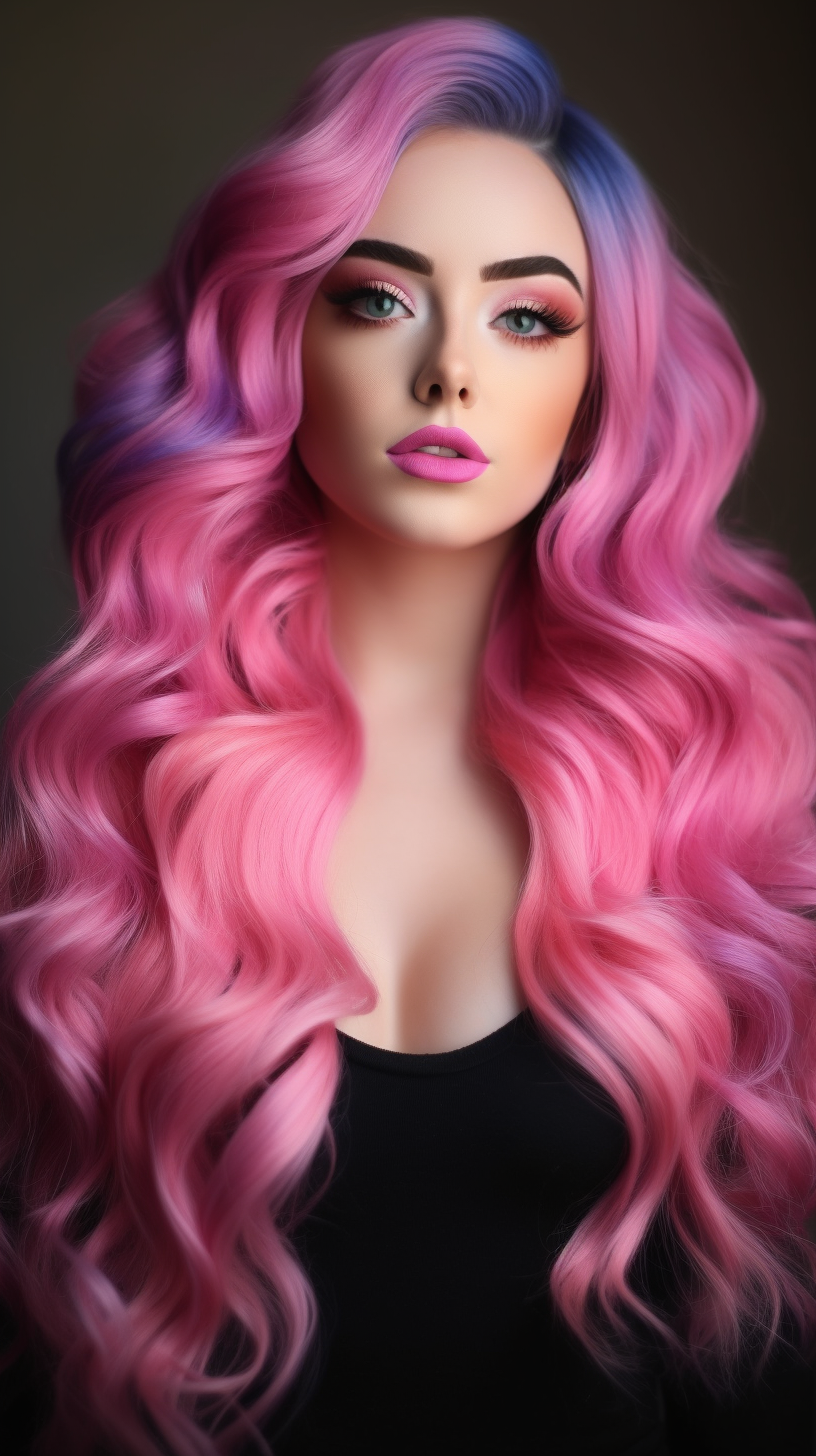 Rose Pink Ombre Hair: Artgerm Style