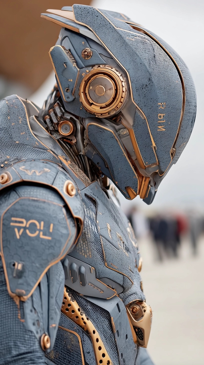 Blue Transformer Mecha with BMW Logo Design