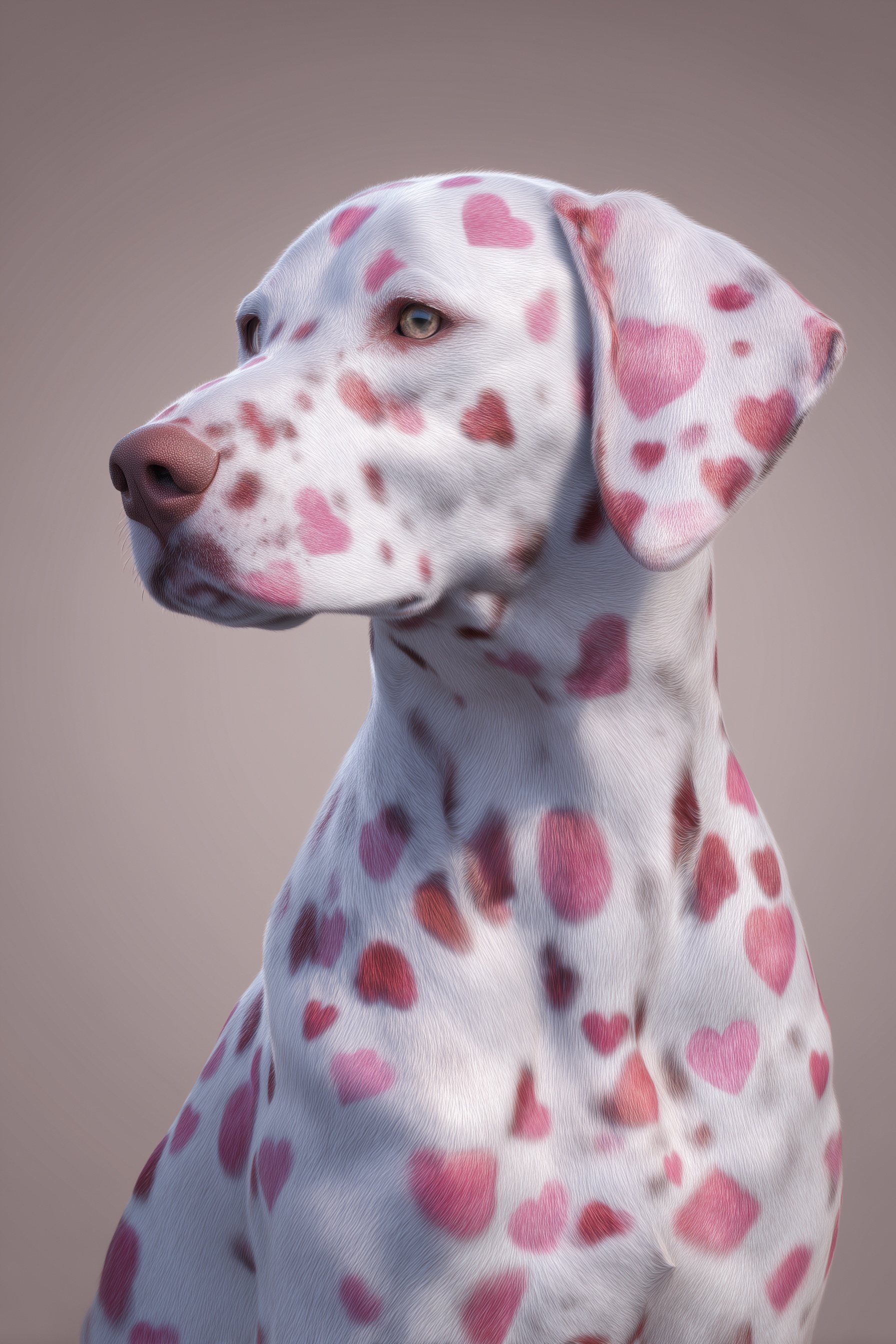 Heart-Spotted Dog: Stunning Digital Art