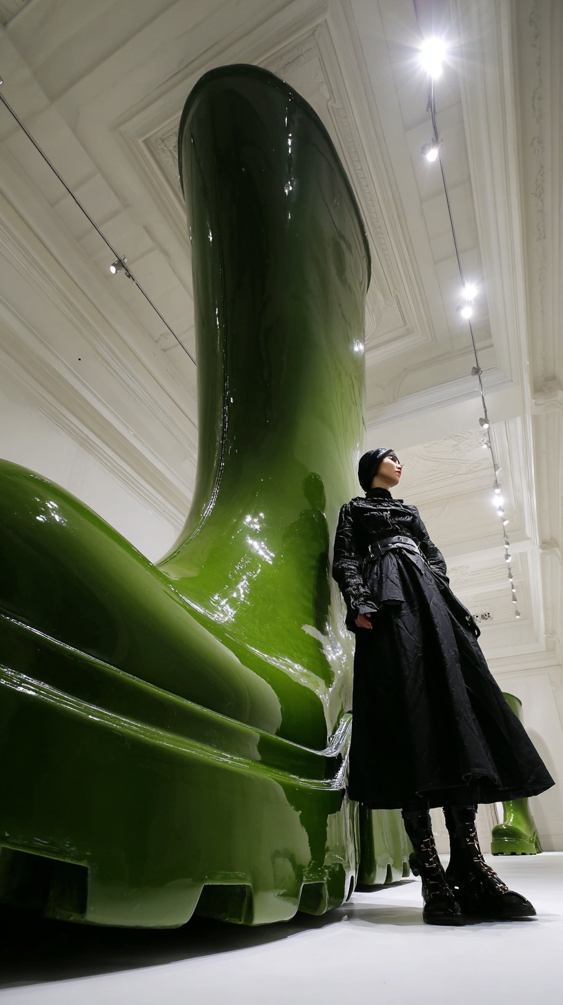 Absurdist Art: Fashion Meets Giant Rubber Boot