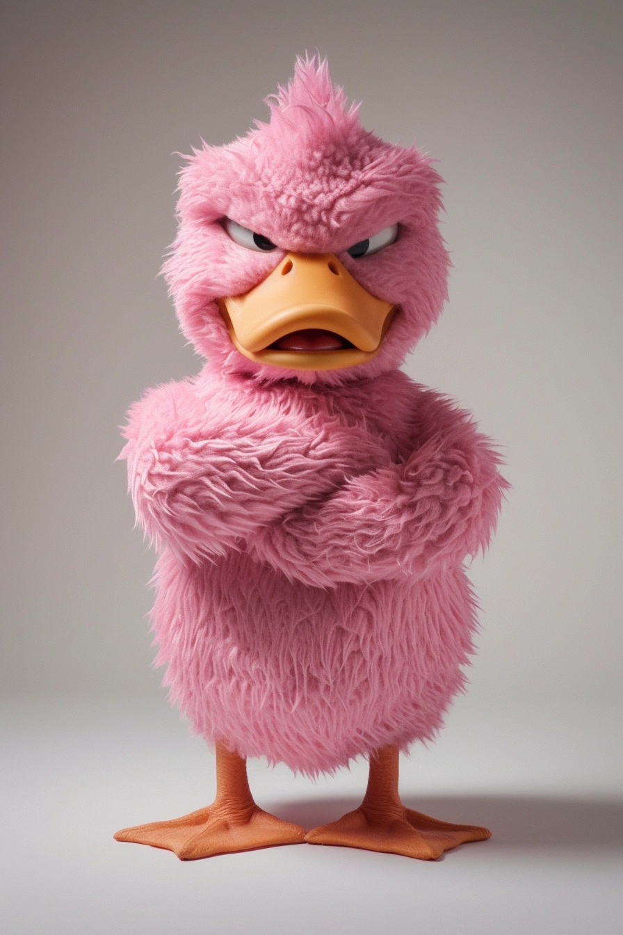 Meet our Grumpy Fluffy Pink Duck - Shop Now!