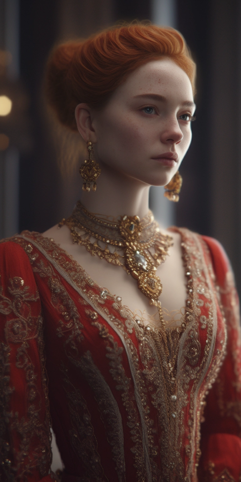 Romantic Red Dress with Exquisite Details