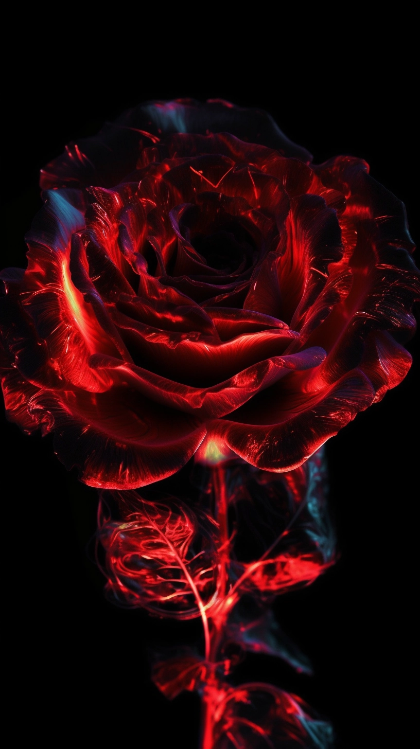 Nature's Love: Red Rose in Glitchy HD