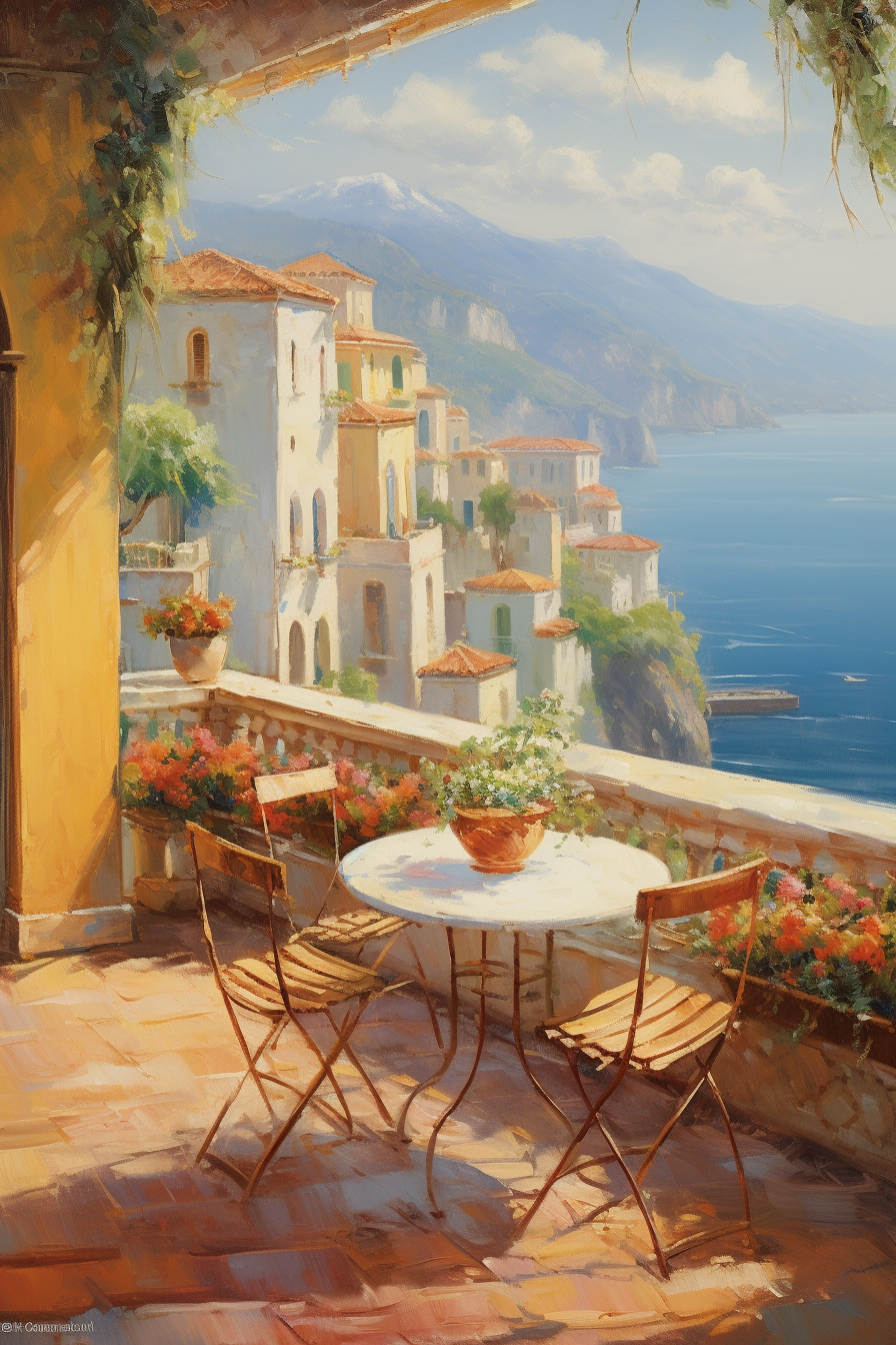 Summer in Amalfi: A Warm Italian Coastal Town Painting