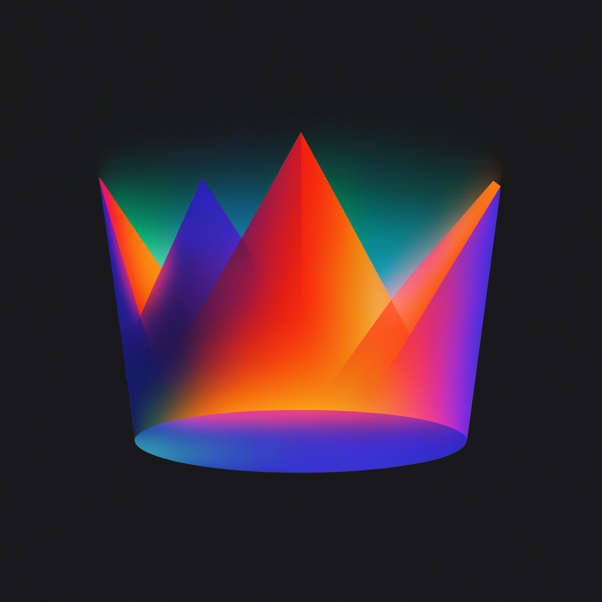 Futuristic Crown: Minimalist Neon Circuit Design