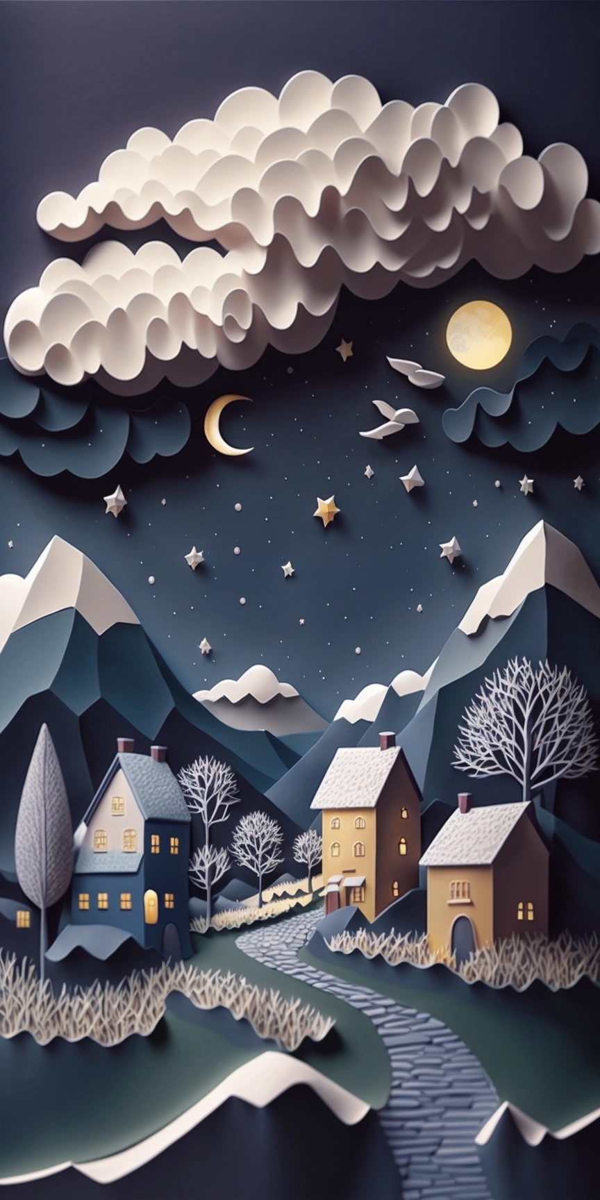 Heavenly Paper Art: Serene 8K Landscape