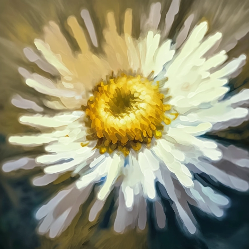 Abstract Oil & Gauche Daisy Art