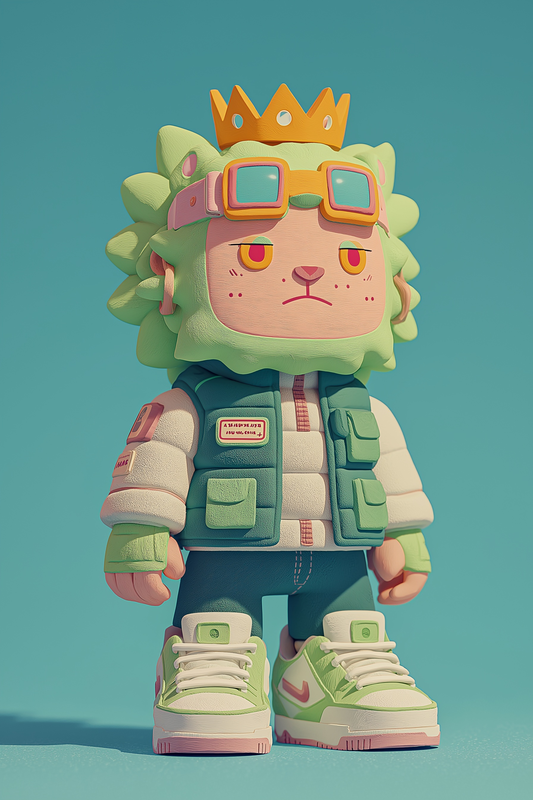Chic Chibi Lion Art Toy: Streetwear Collectible