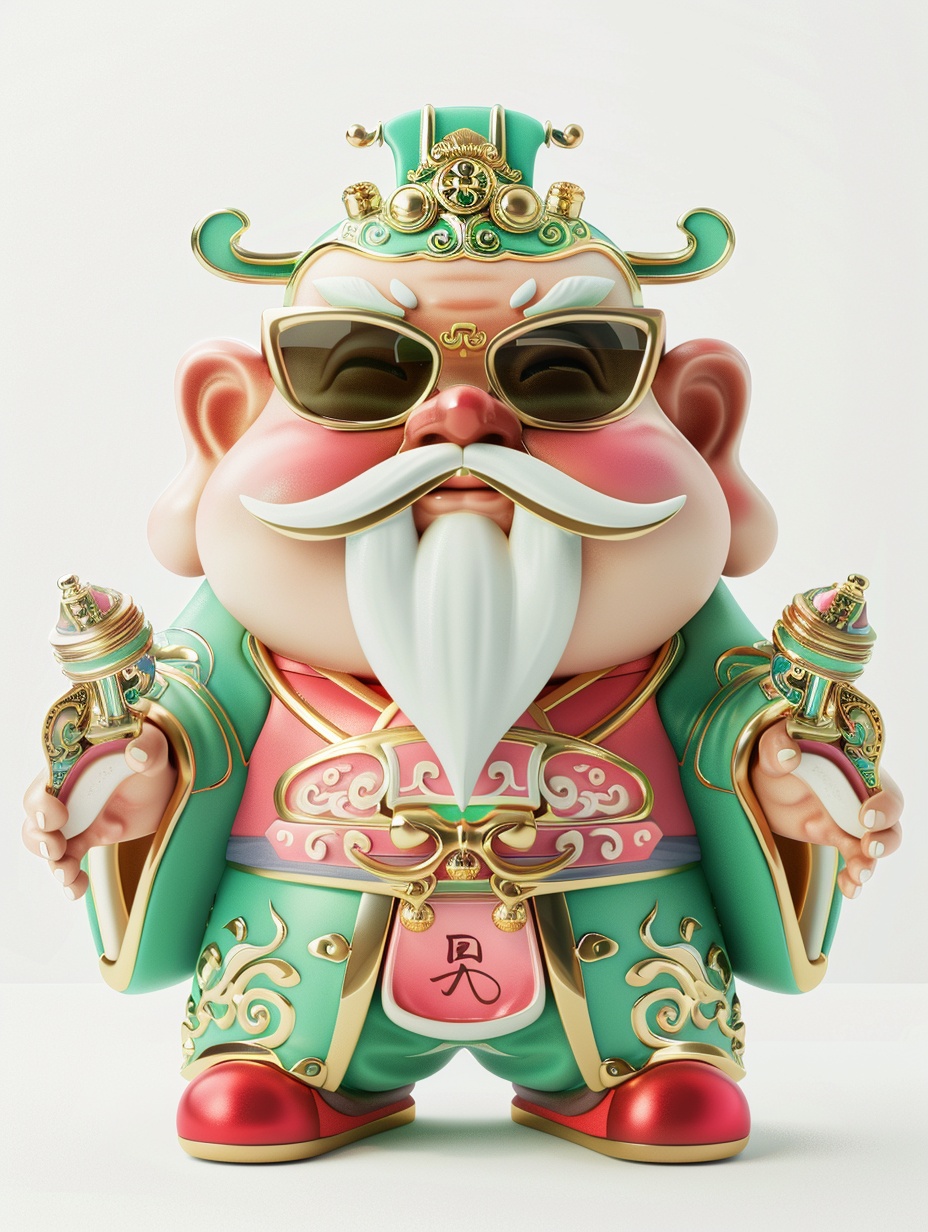 Festive Cute God of Wealth in Pixar Style | 3D Cartoon Character