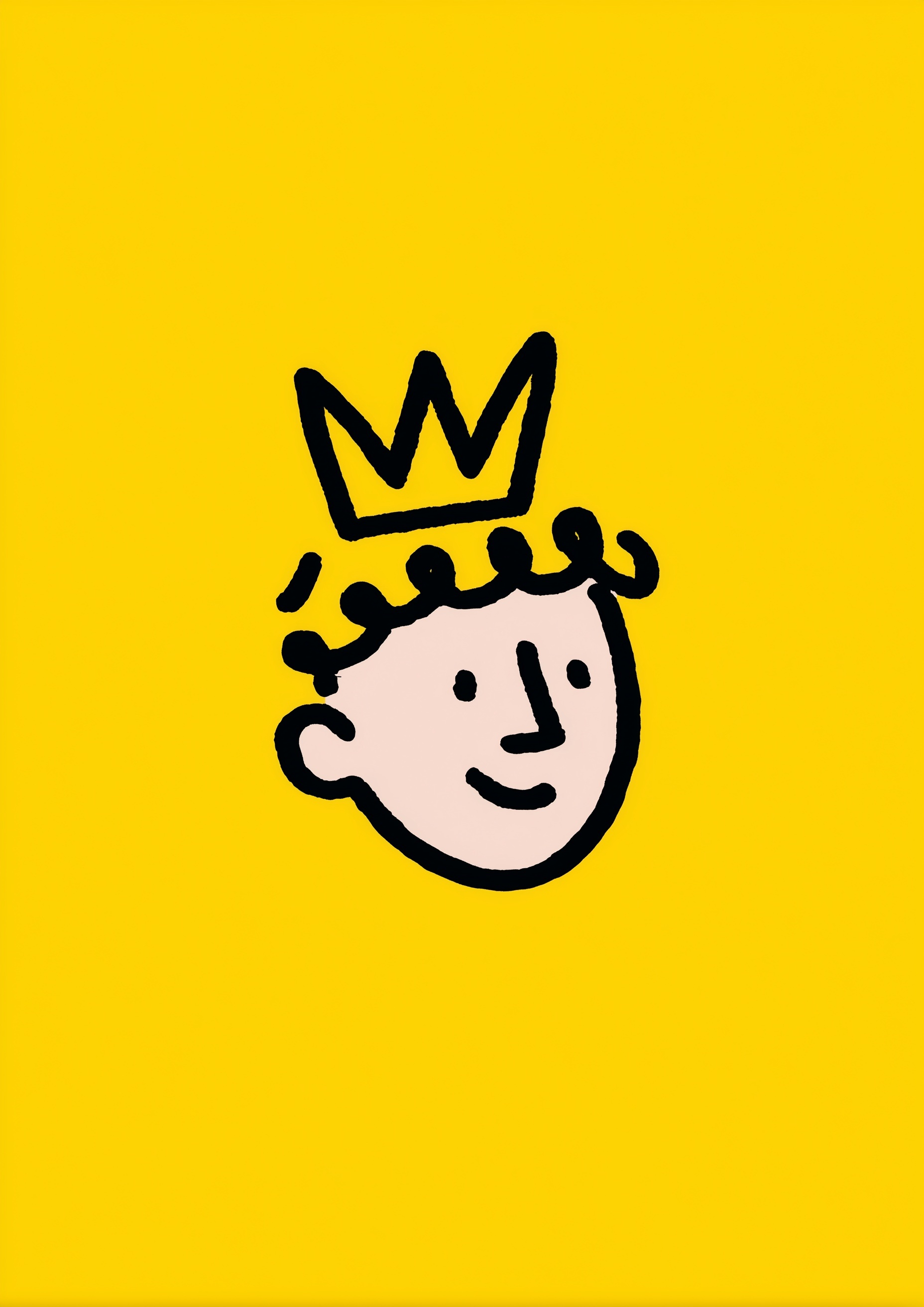 Joyful Crowned Face: Delightful Kids' Illustration