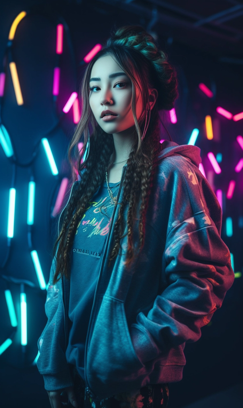 Hip Hop Fashion Model: Japanese Girl in Space