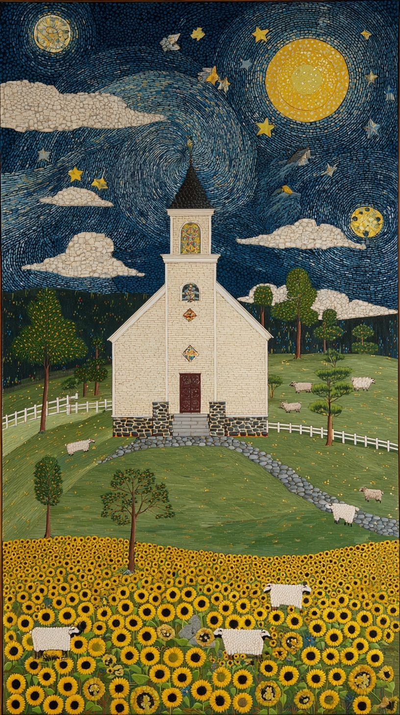 Enchanting Rural Night Under Starry Skies