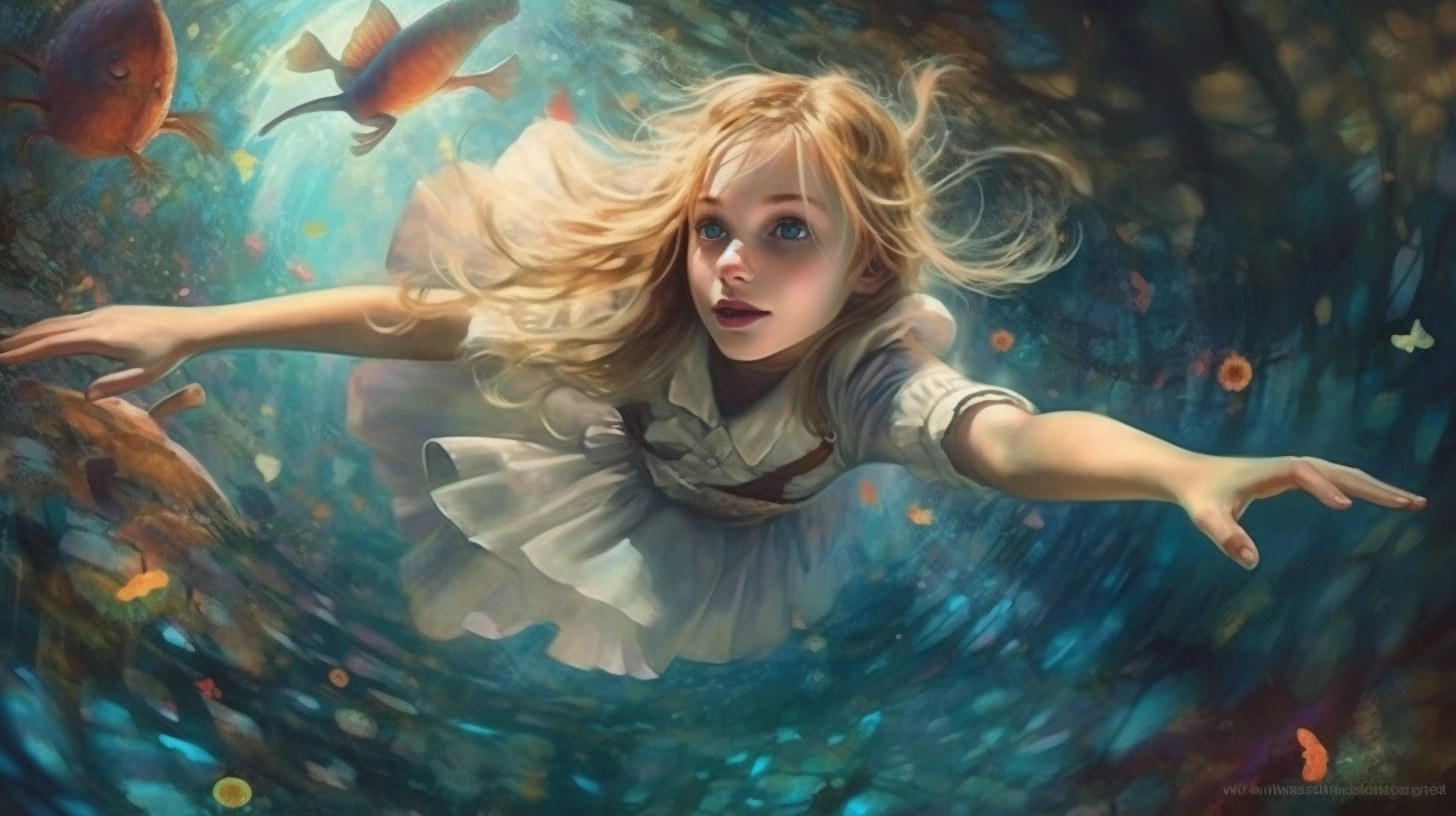 Blonde Alice in Wonderland: A Cinematic Dream Forest