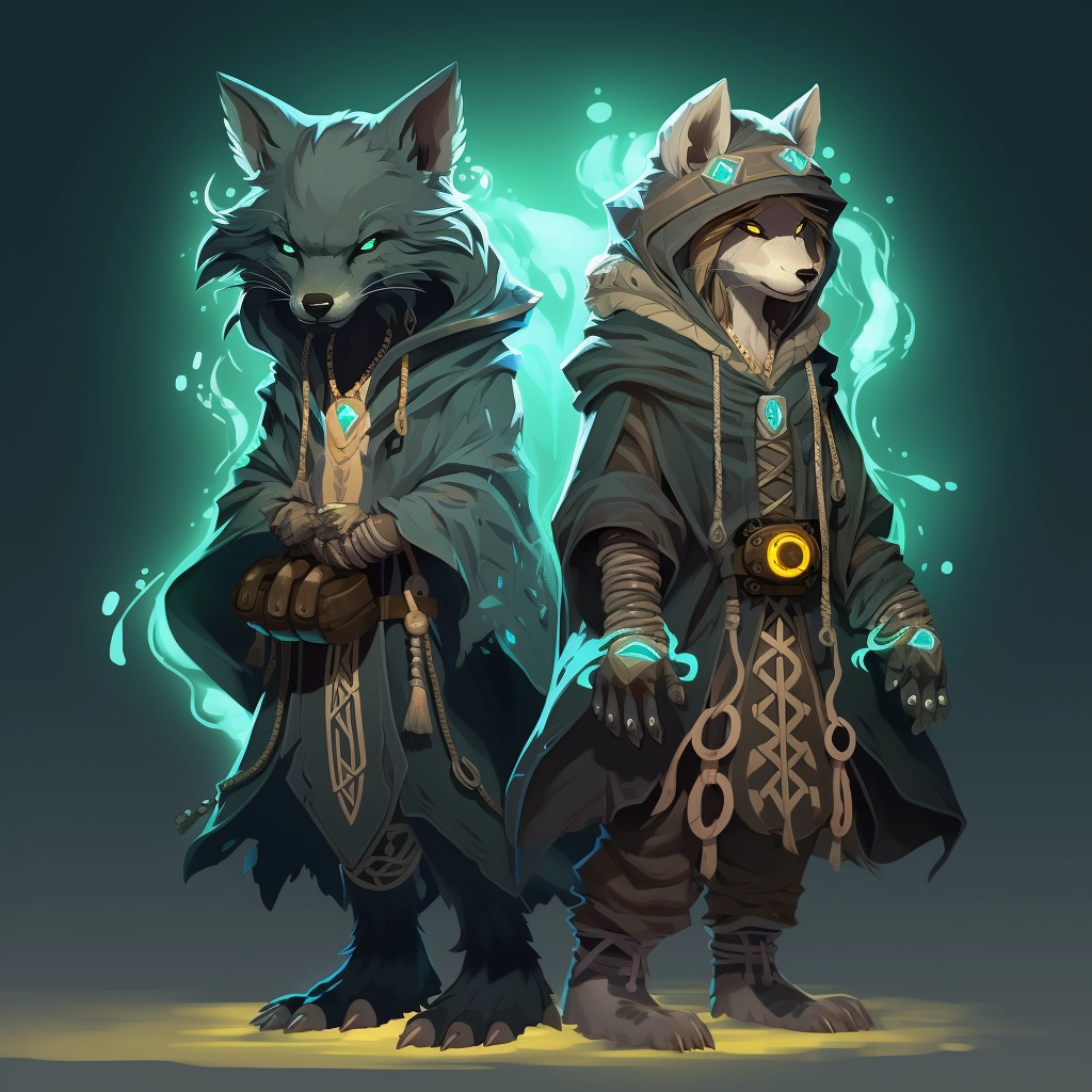 Fantasy World: Male & Female Hyena Anthros - Electrifying Ankama-style Character Design!