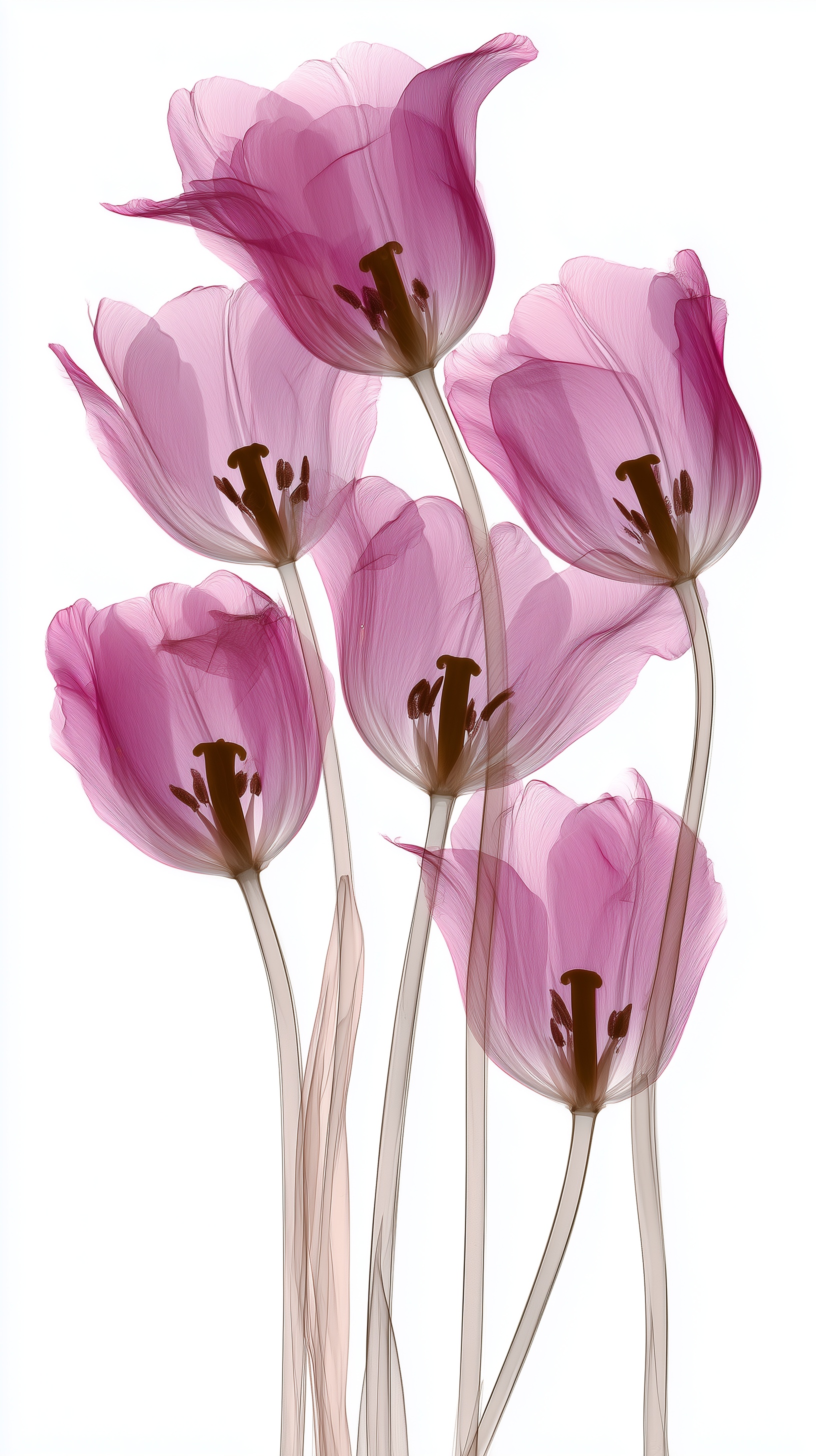 Pastel Pink Tulips in Elegant Harmony