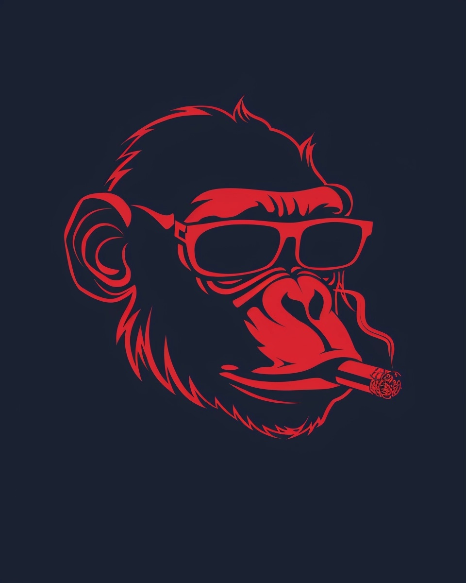 Elegant Monkey Logo: Clean Vector Design