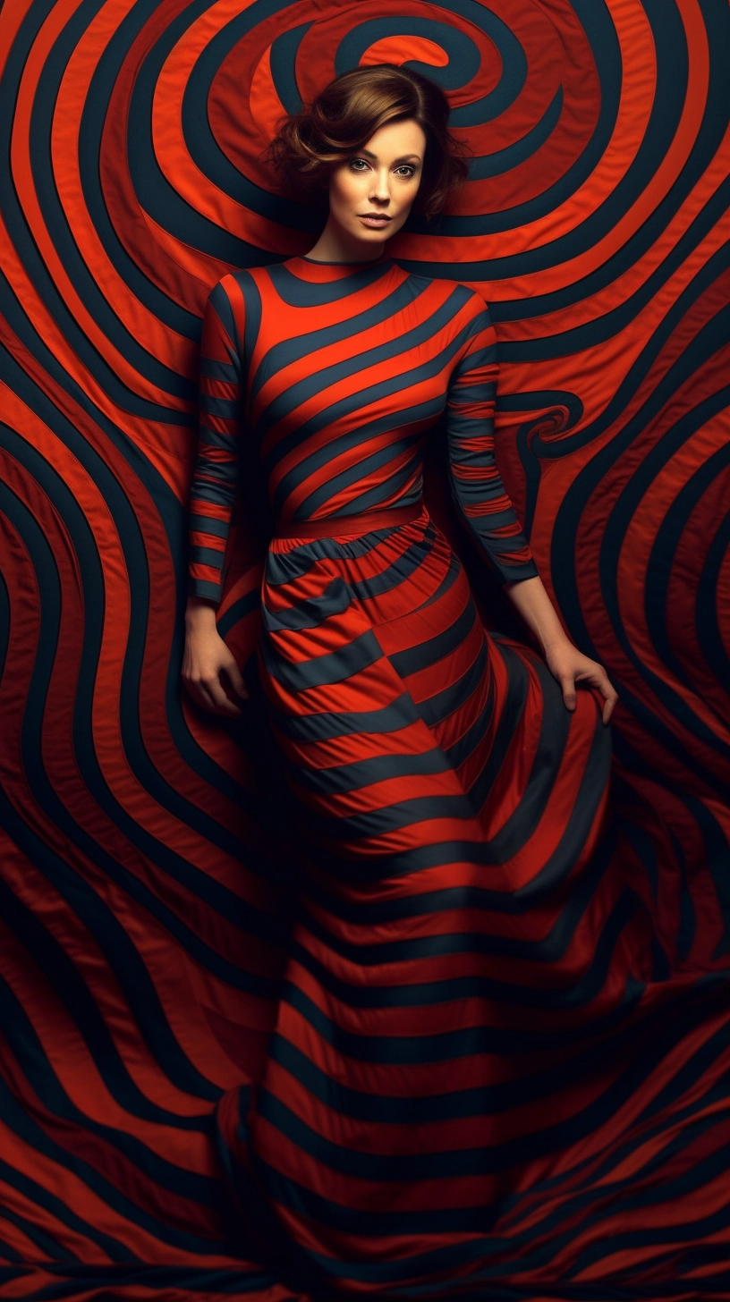 Surreal Black and Red Striped Dress - Ayami Kojima Inspired