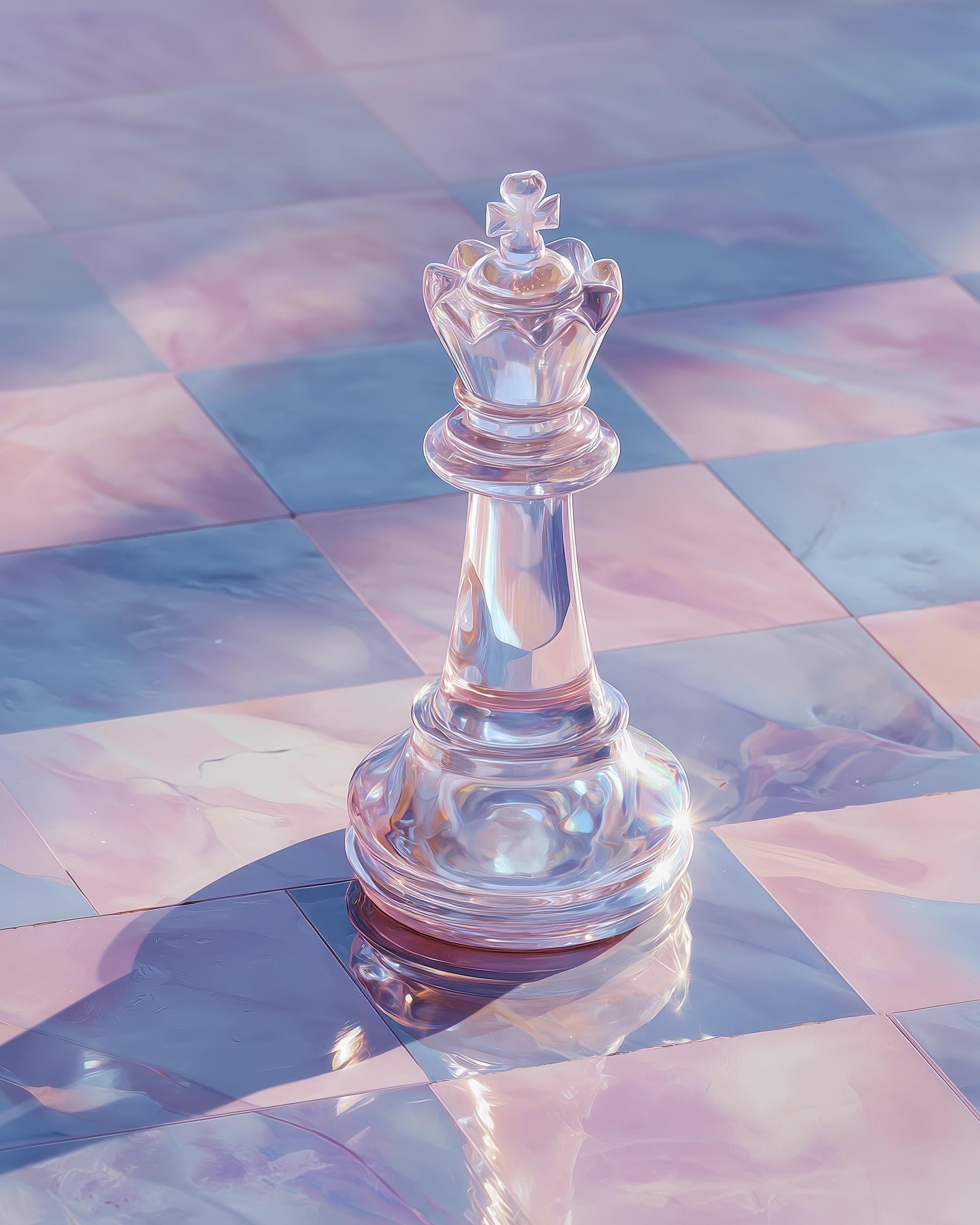 Vivid Minimalist Chess Art: Bishop on the Board